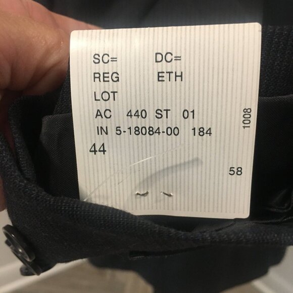 HART SCHAFFNER & MARX Blue Wool Plaid Blazer Sport Coat Jacket Men's 44L NWT - Picture 6 of 10